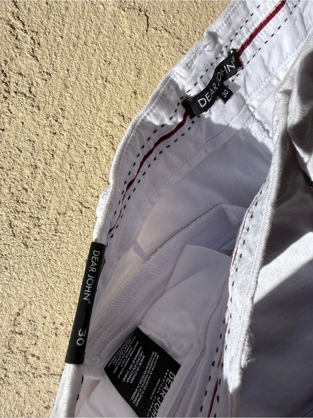 NWT Dear John Shorts Hamptons Optic White Cotton Cuffed Chino SIZE 30 well made - Picture 8 of 10